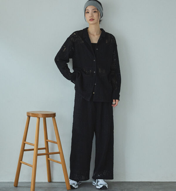 Doux archives「パッチワークレース開襟シャツ」|シャツ・ブラウス|