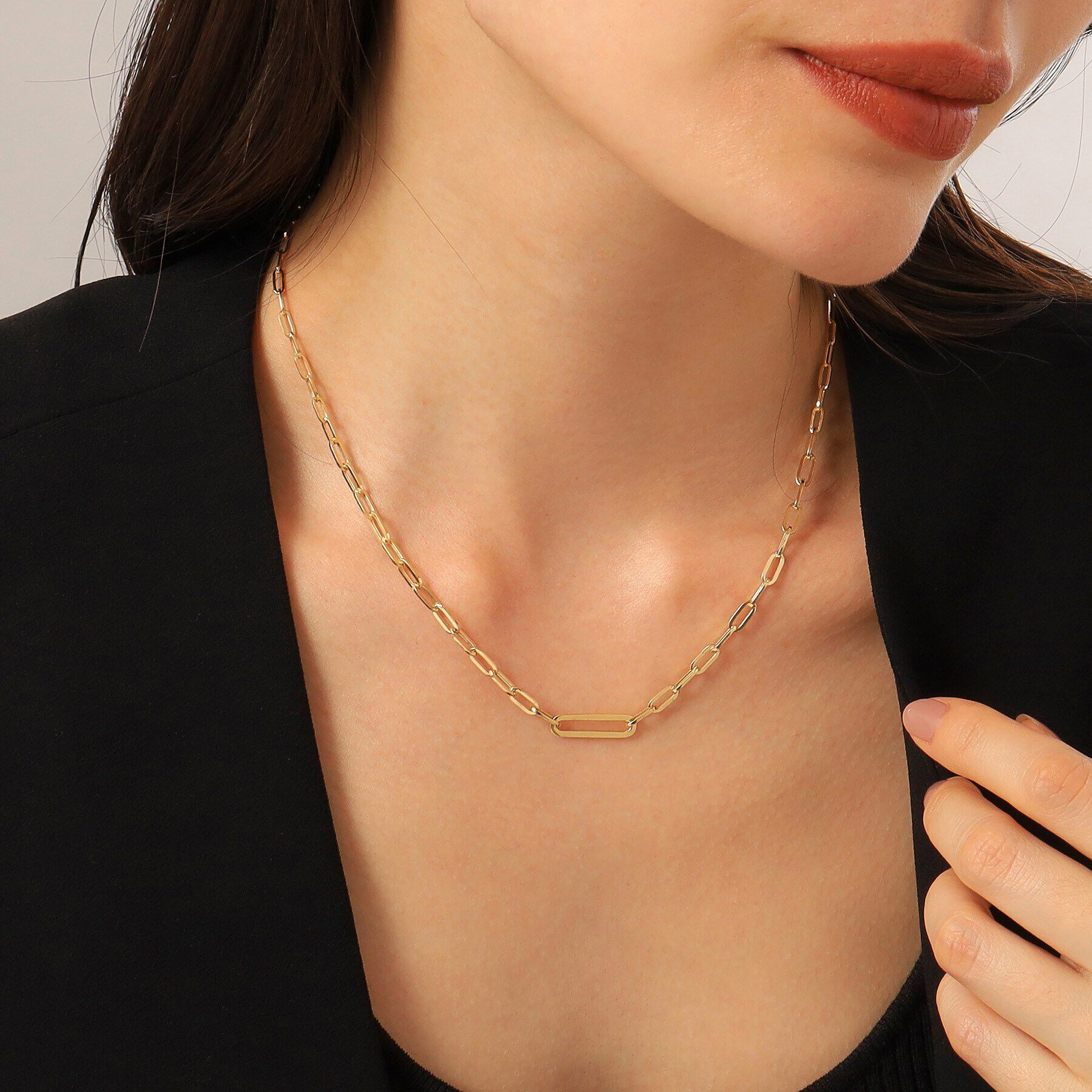 COCOSHNIK「K18中空プリムクラスプ ネックレス」|ネックレス|