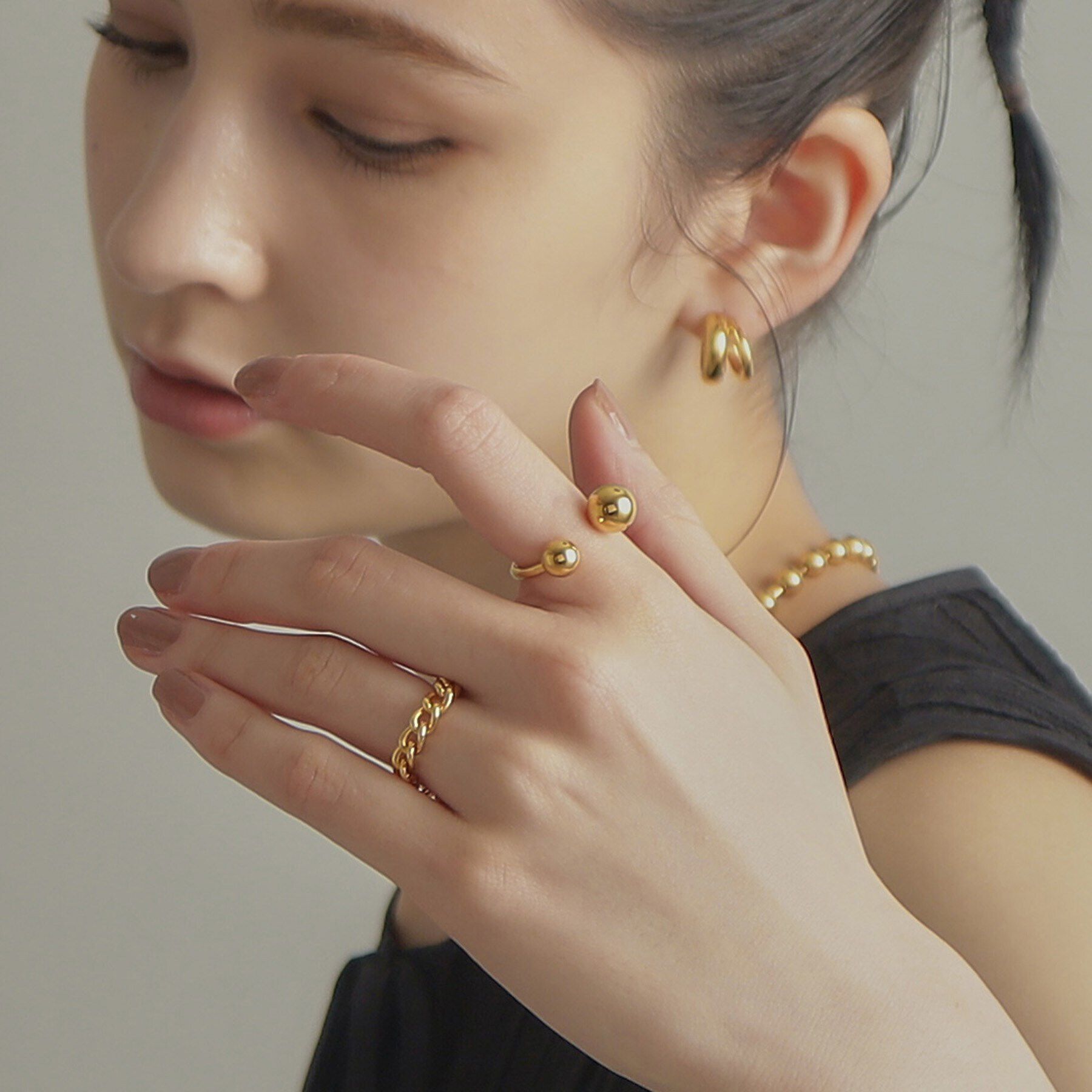 COCOSHNIK ONKITSCH「シルバー ボールオープンリング GP」|リング|