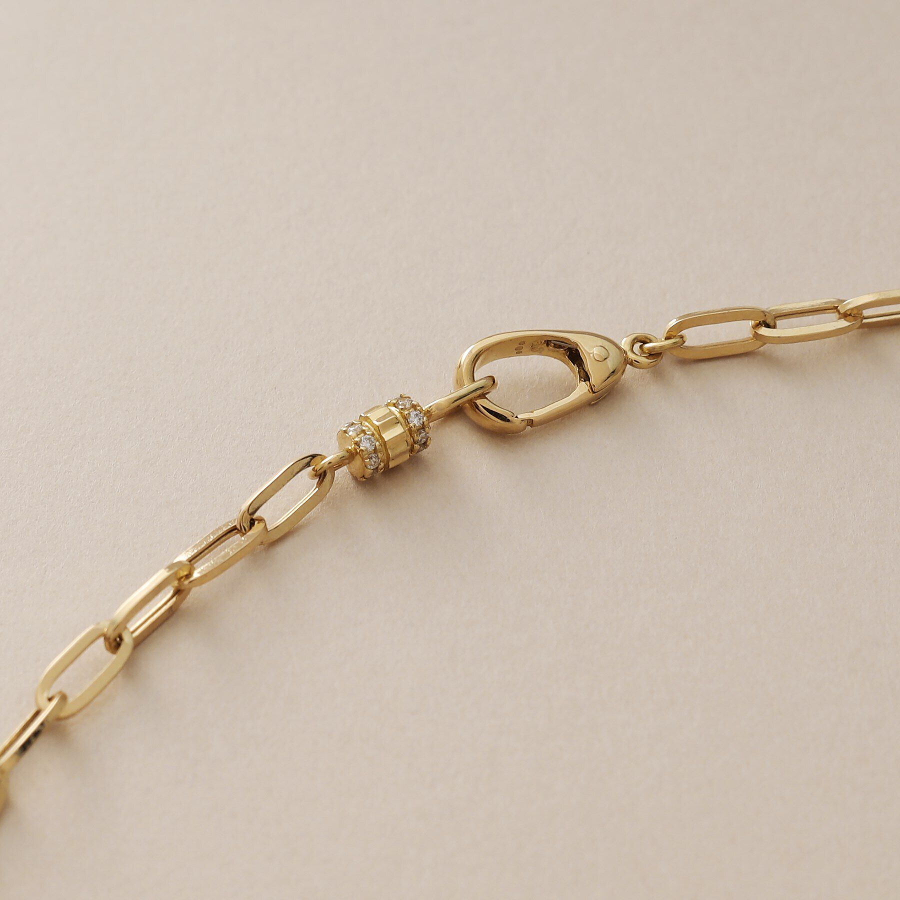 COCOSHNIK「K18ダイヤモンド 中空プリム縦溝クラスプ ネックレス」|ネックレス|