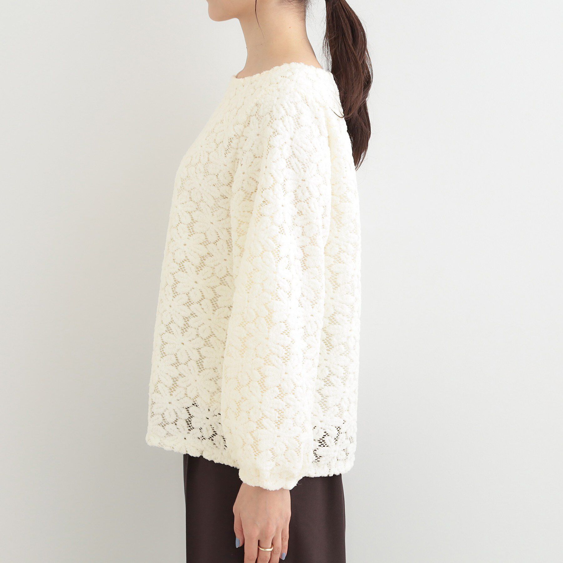 SHOO･LA･RUE「お花起毛レーストップス」|シャツ・ブラウス|