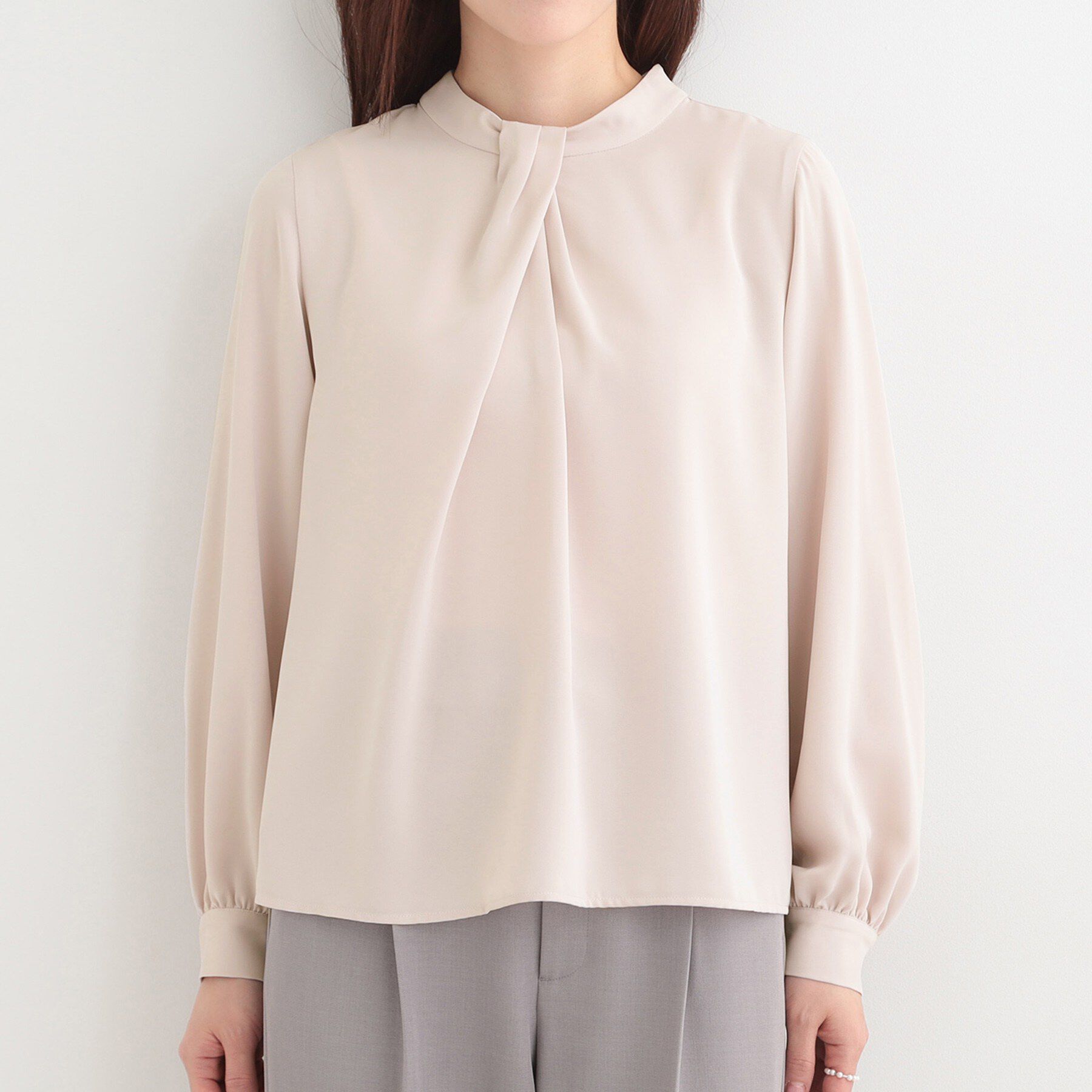 SHOO･LA･RUE「【洗濯機可/吸水速乾】多機能 ボウタイ風デザインブラウス」|シャツ・ブラウス|