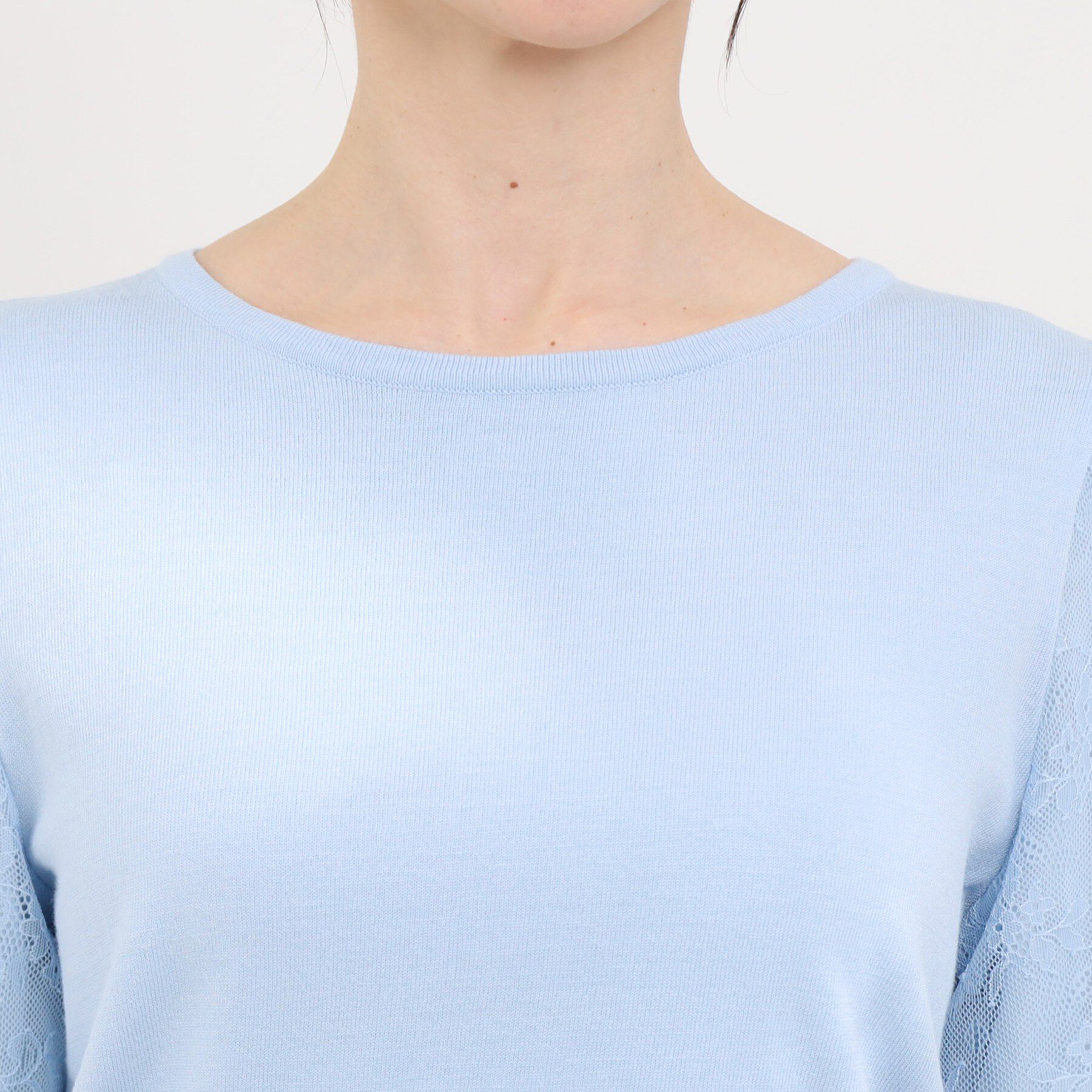 SHOO･LA･RUE「華やかレース5分袖ニット」|ニット・セーター|