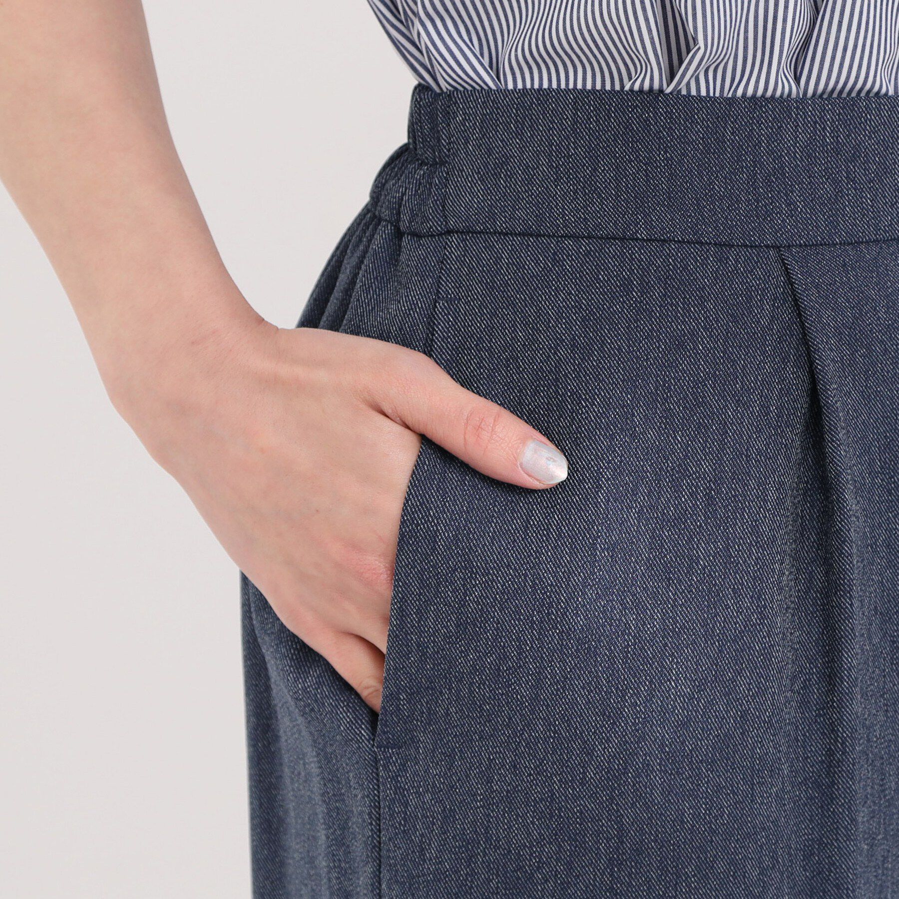 SHOO･LA･RUE「サイドボタンデニム風ワイドパンツ」|その他|