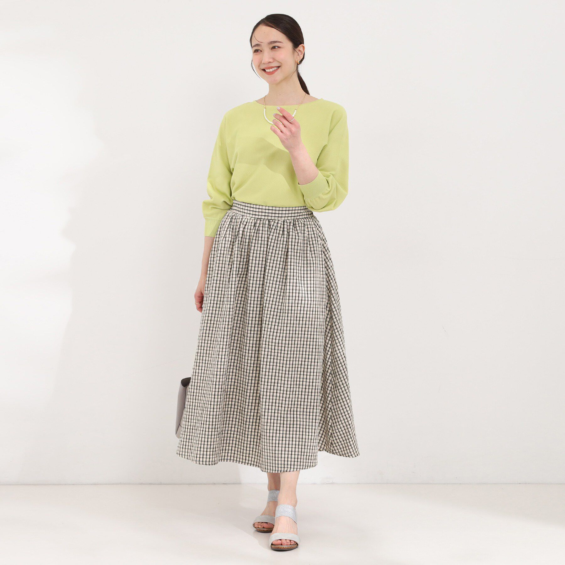 SHOO･LA･RUE「サッカーチェックフレアスカート」|スカート|