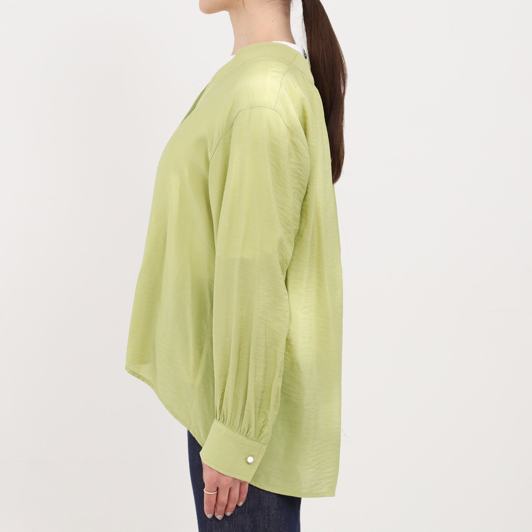 SHOO･LA･RUE「シアーVネックブラウス」|シャツ・ブラウス|