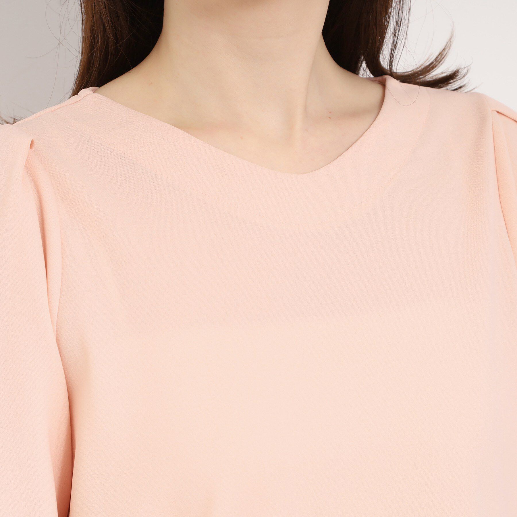 SHOO･LA･RUE「【ストレッチ】カットジョーゼット スリットレーススリーブトップス」|Tシャツ・カットソー|