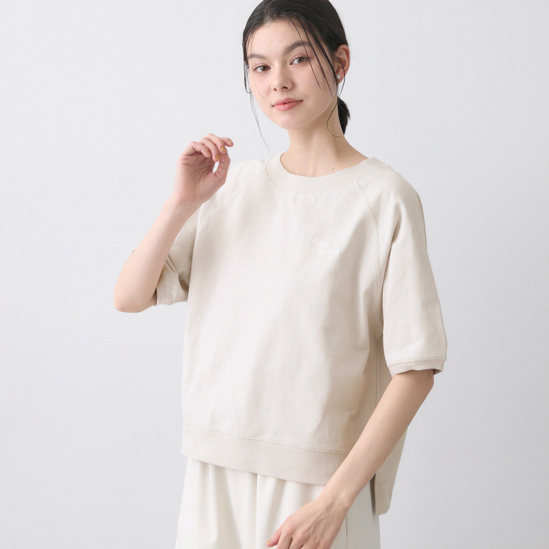 Dessin「ミニ裏毛刺繍ロゴプルオーバー」|Tシャツ・カットソー|