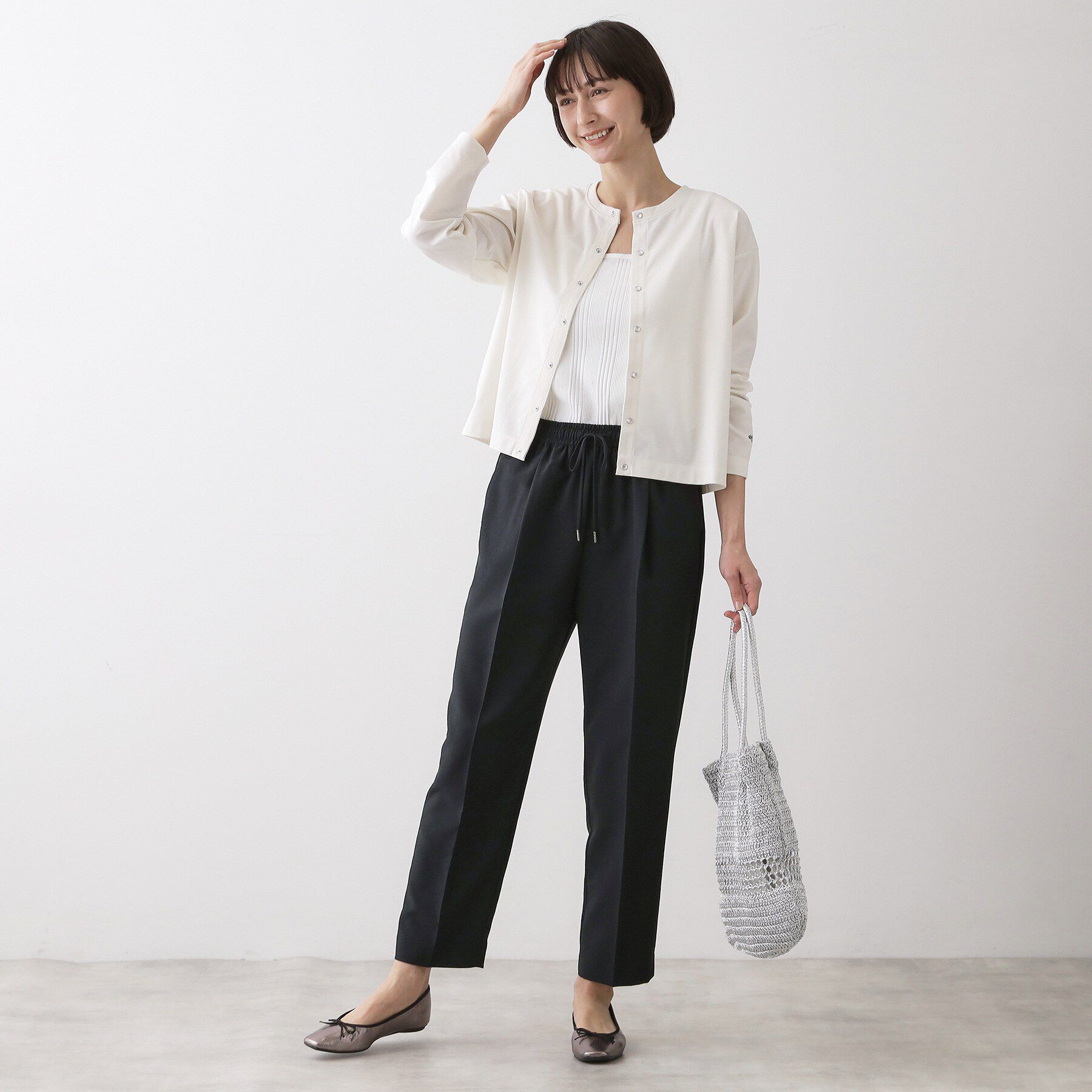 Dessin「【接触冷感/ウエストゴム/洗える】イージーテーパードパンツ」|その他|