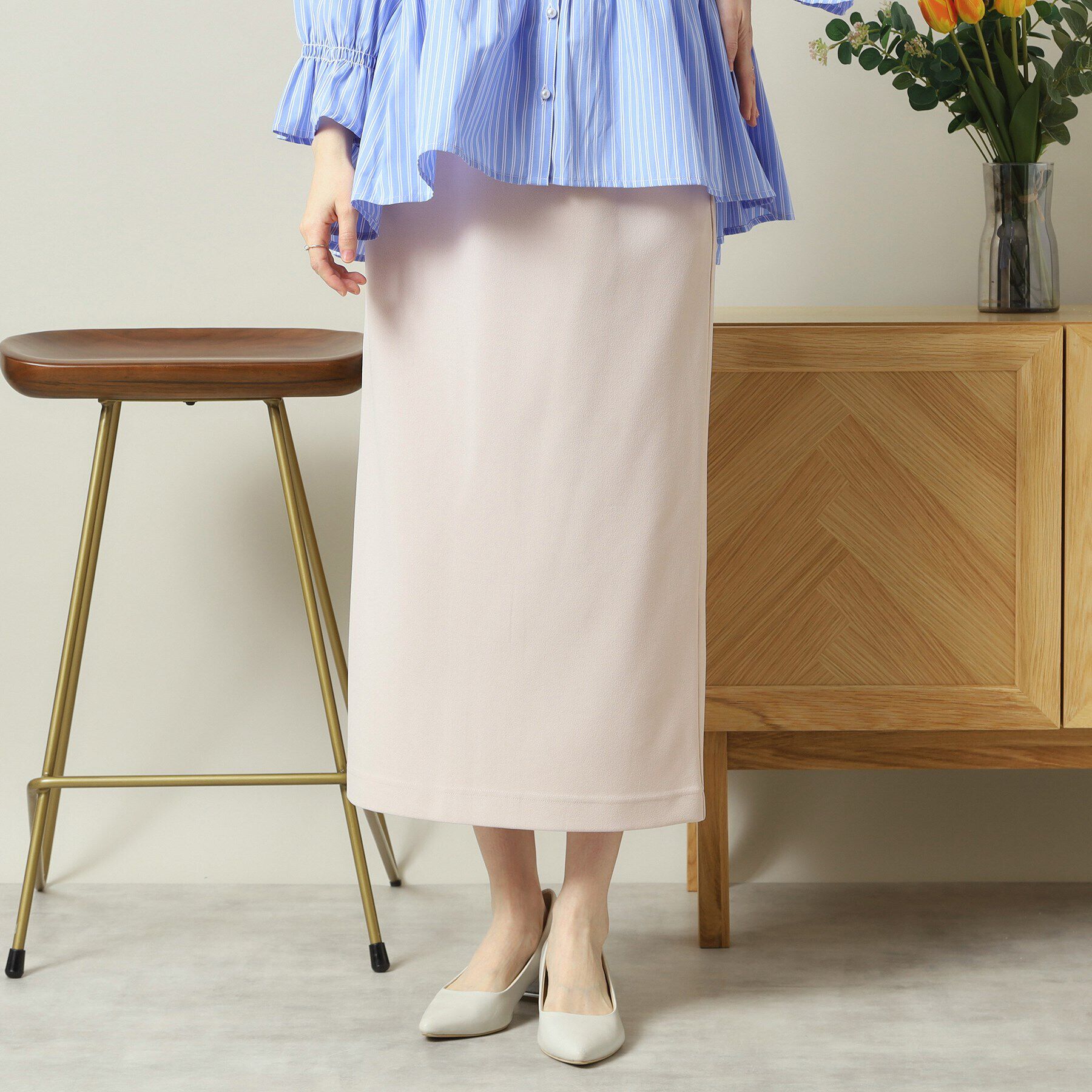 ITS&rsquo;DEMO「【洗濯機OK／吸水速乾／UVカット】カットジョーゼットスカート」|スカート|グレージュ(050)