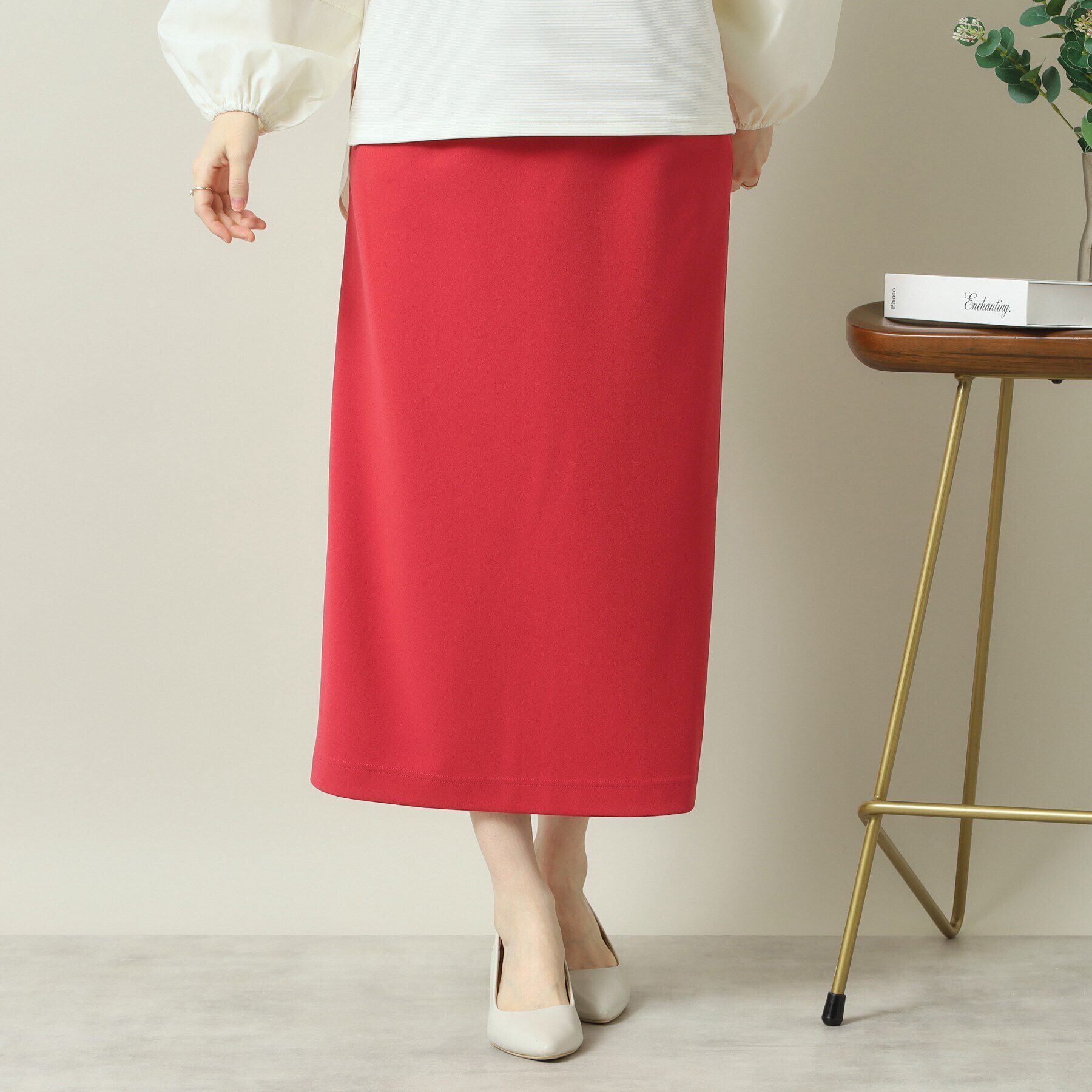 ITS&rsquo;DEMO「【洗濯機OK／吸水速乾／UVカット】カットジョーゼットスカート」|スカート|レッド(061)