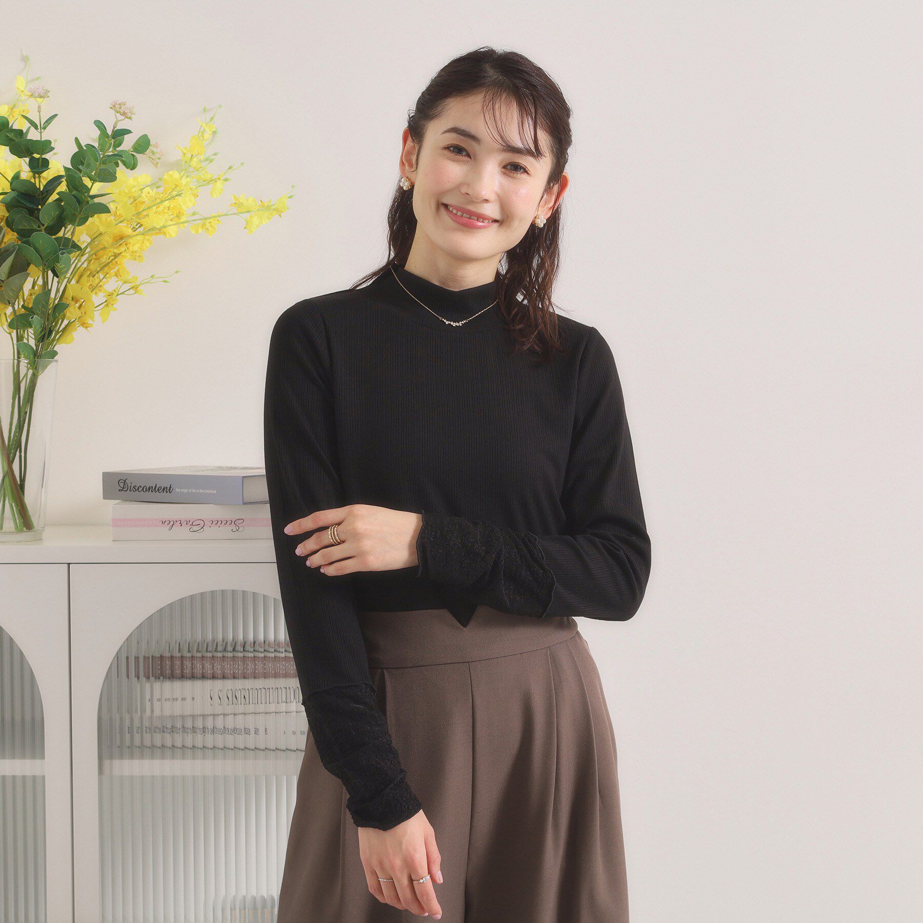 ITS&rsquo;DEMO「【手洗い可】袖シアー切替トップス」|Tシャツ・カットソー|