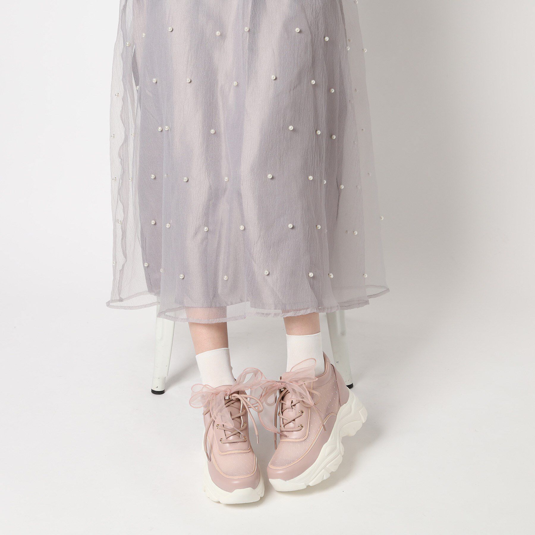 ESPERANZA「きゅんフィットインソールチュールリボンスニーカー」|スニーカー|