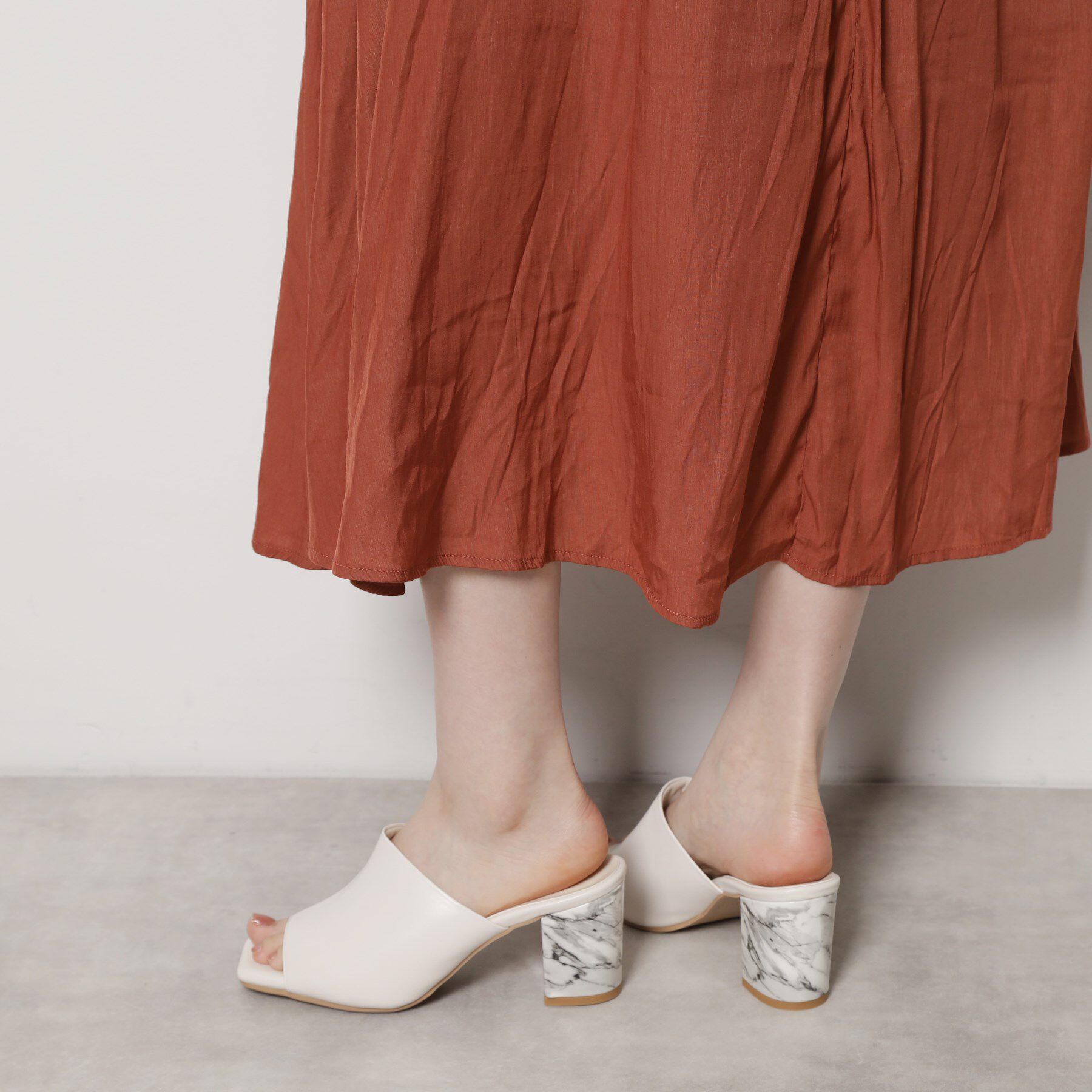 ESPERANZA「スクエアトゥブロックヒールミュール」|サンダル|