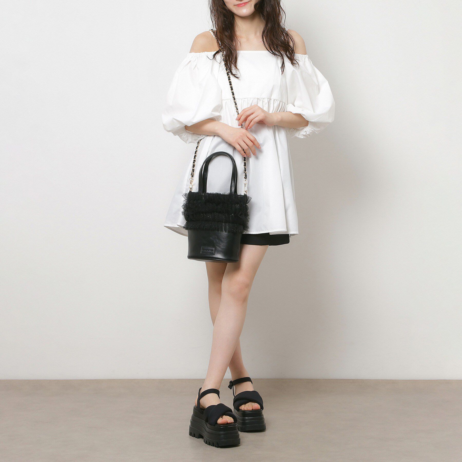 ESPERANZA「ギャザーチュールバッグ」|ハンドバッグ|