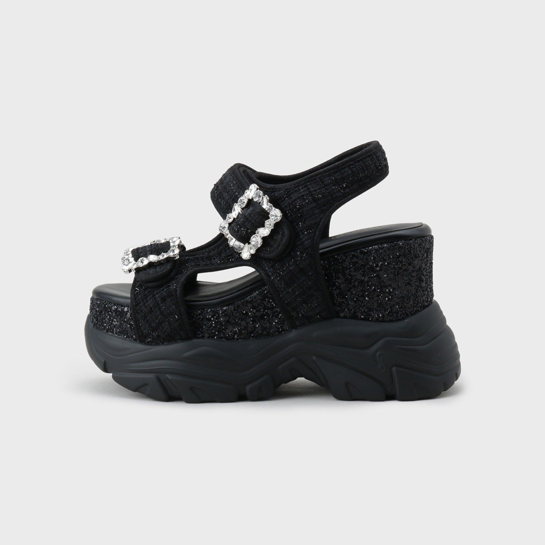 ESPERANZA「ツイードWビジュースニーカーソールサンダル」|サンダル|