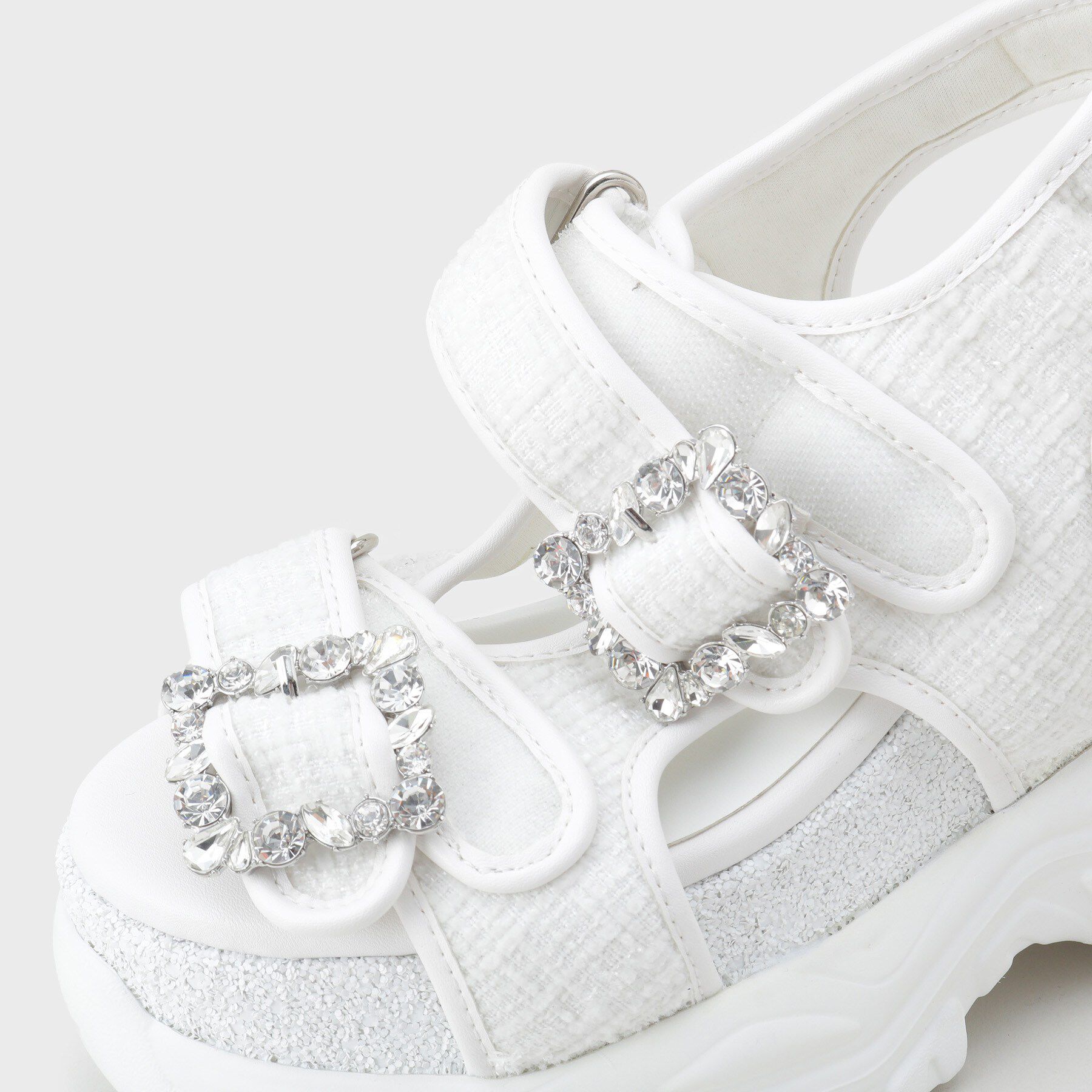 ESPERANZA「ツイードWビジュースニーカーソールサンダル」|サンダル|