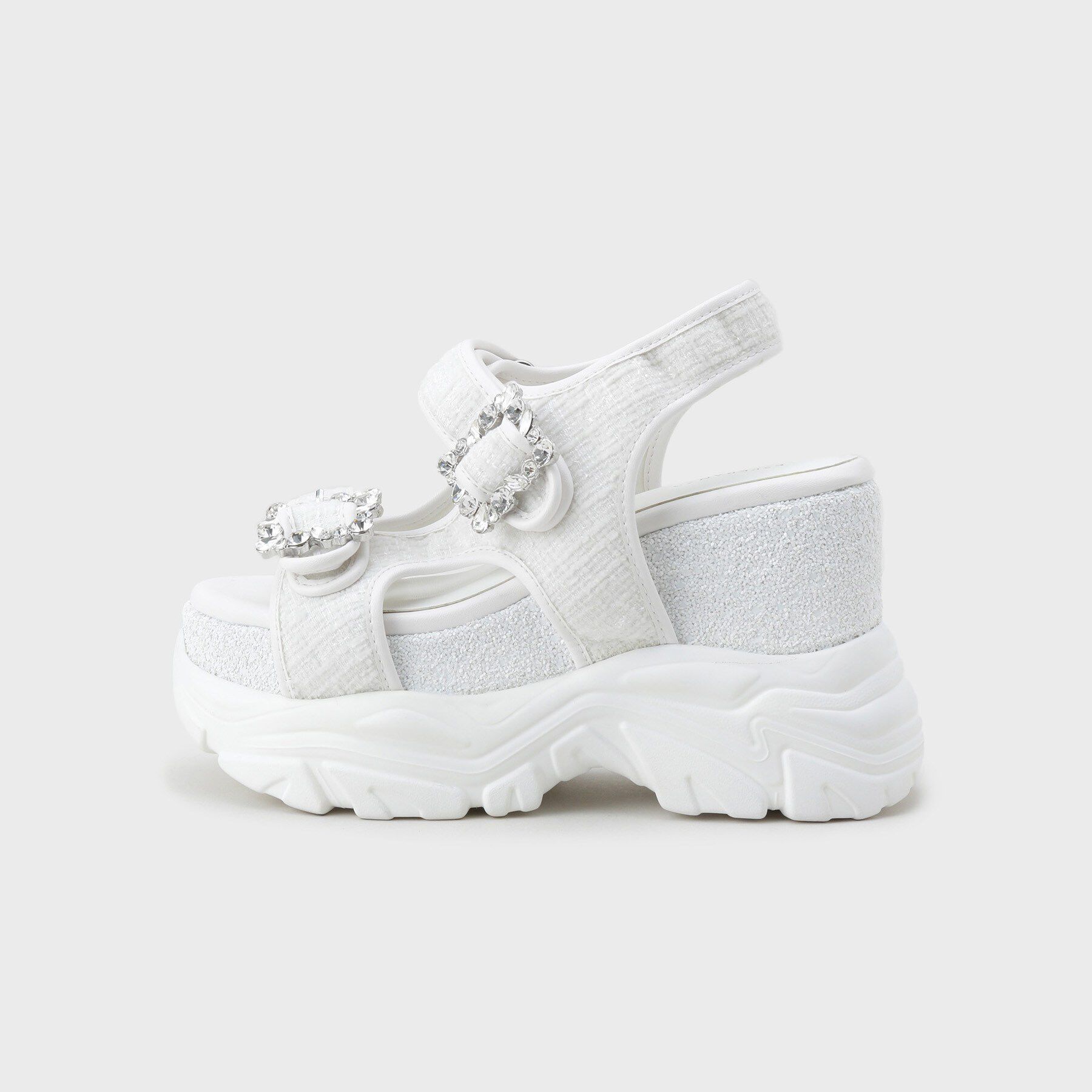 ESPERANZA「ツイードWビジュースニーカーソールサンダル」|サンダル|