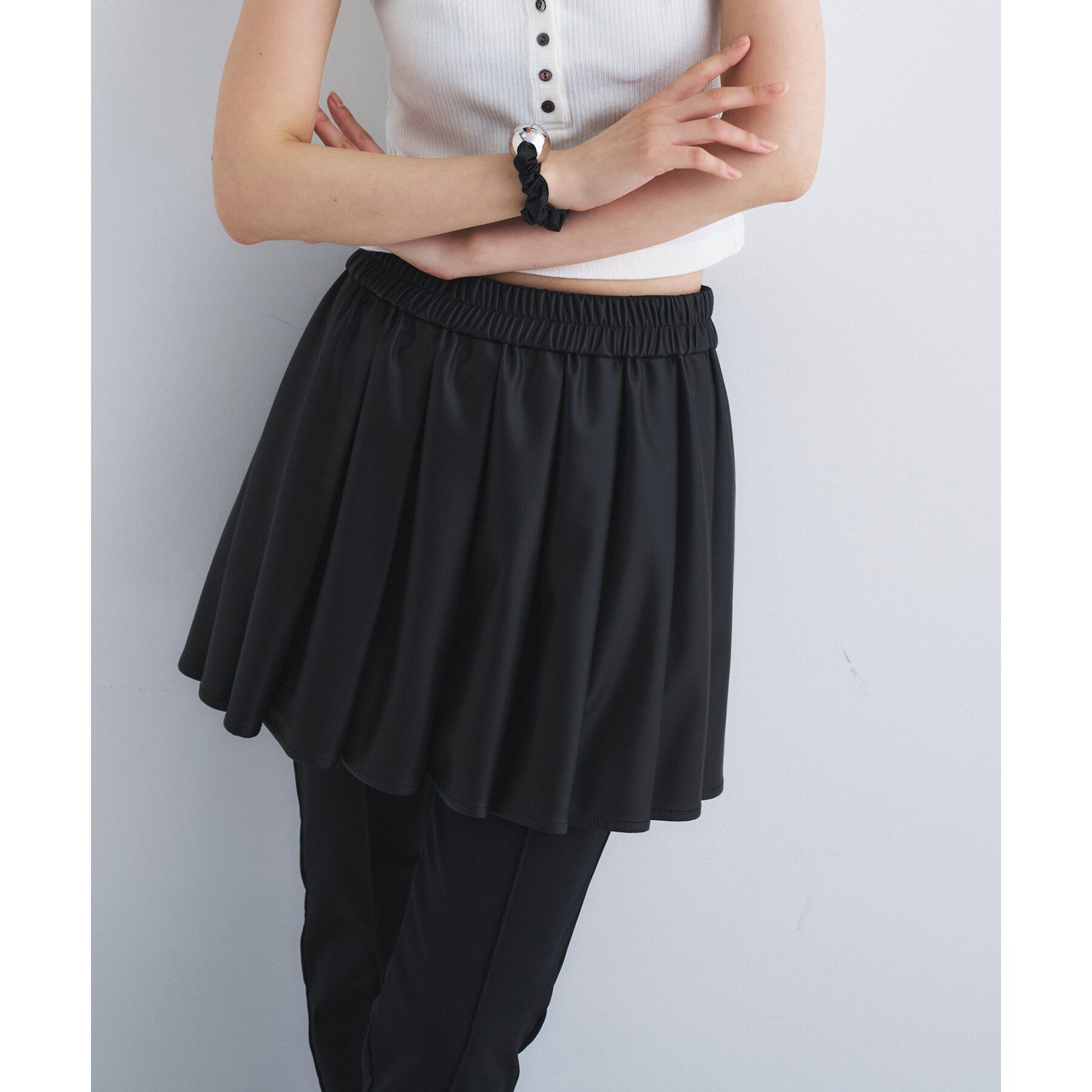 CODE A「leather like mini skirt」|スカート|ブラック(019)