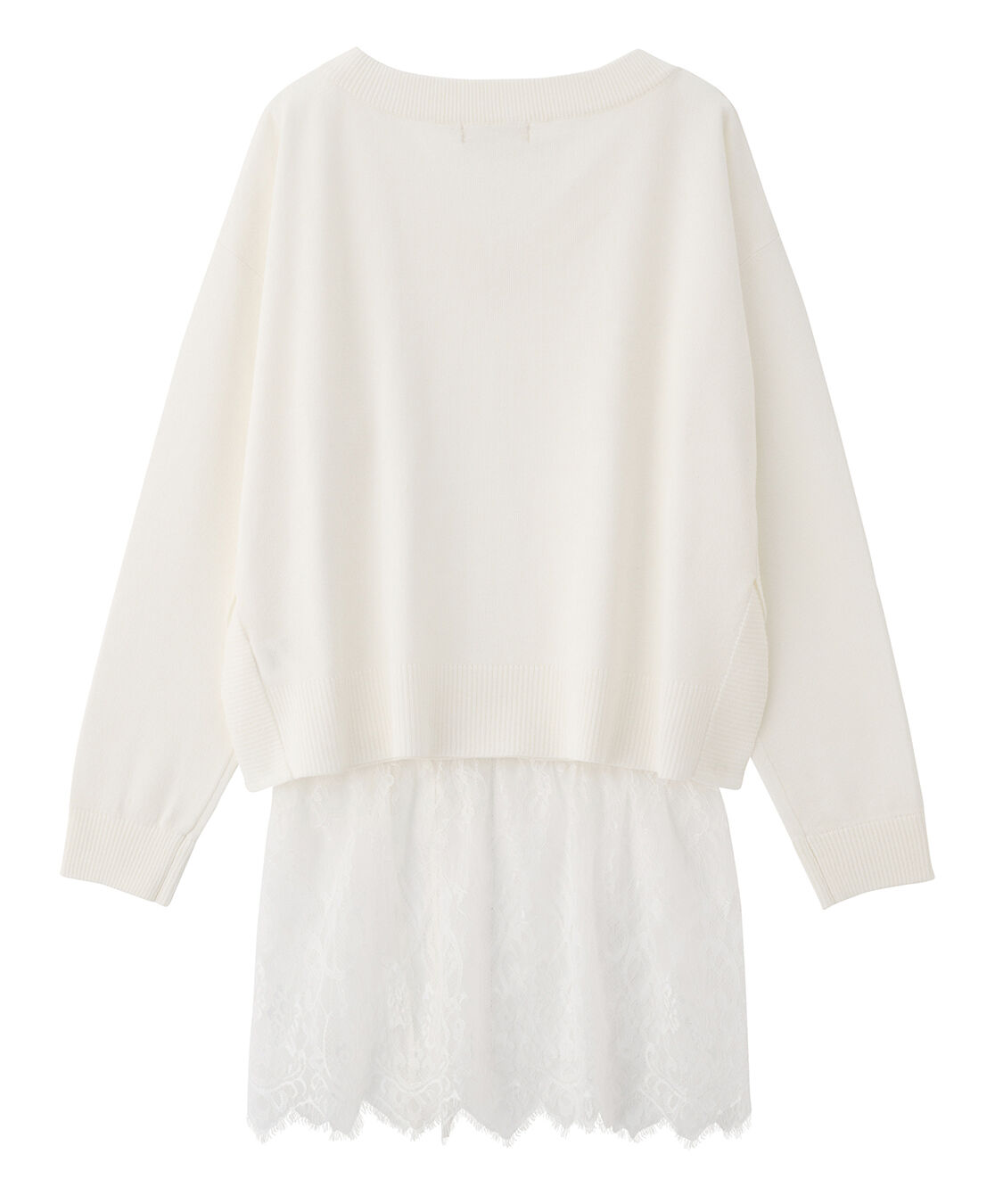 COCO DEAL「レースレイヤードVネックニット」|ニット・セーター|