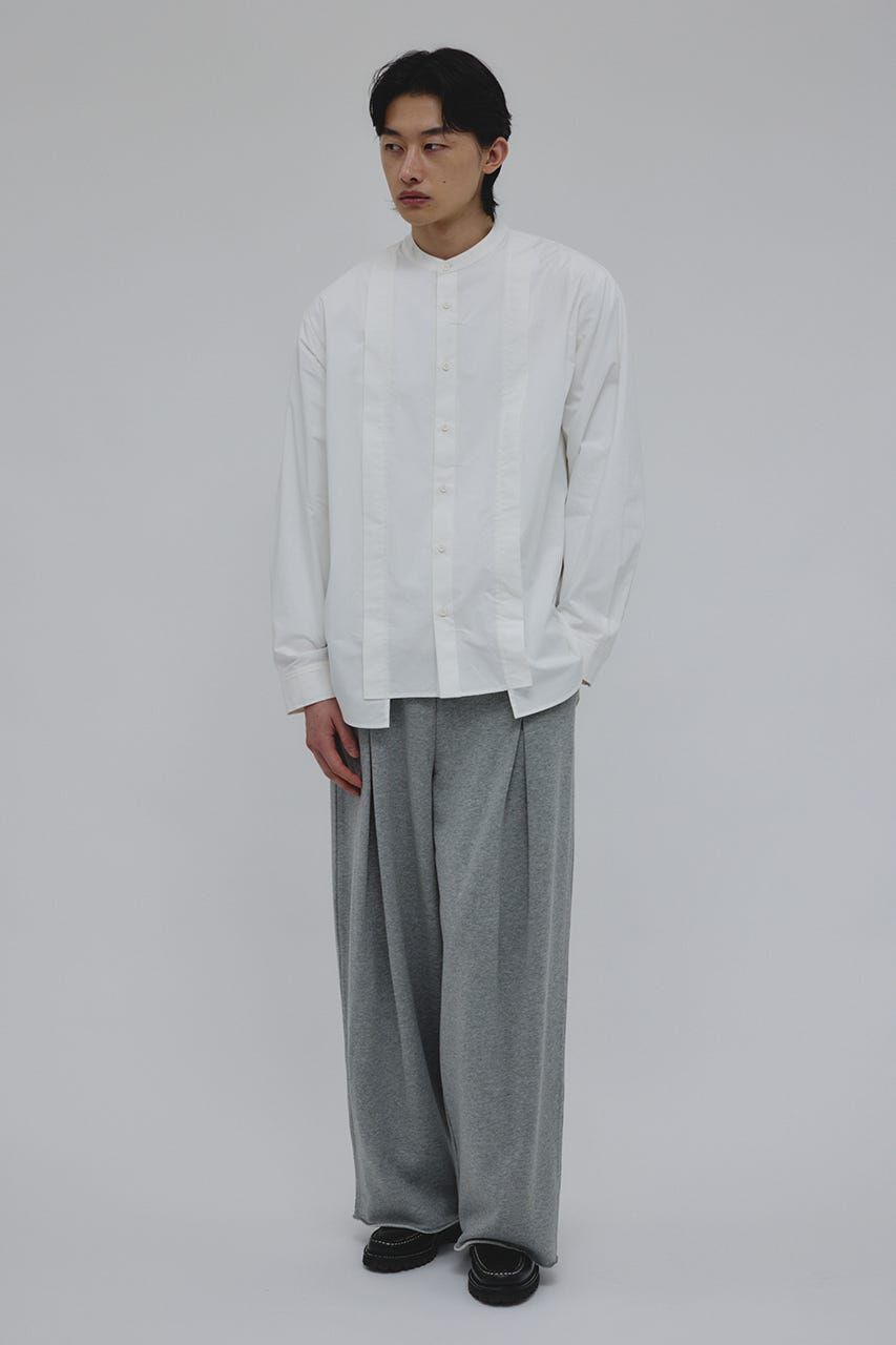 STYLEMIXER「タックデザインノーカラーシャツ」|シャツ・ブラウス|