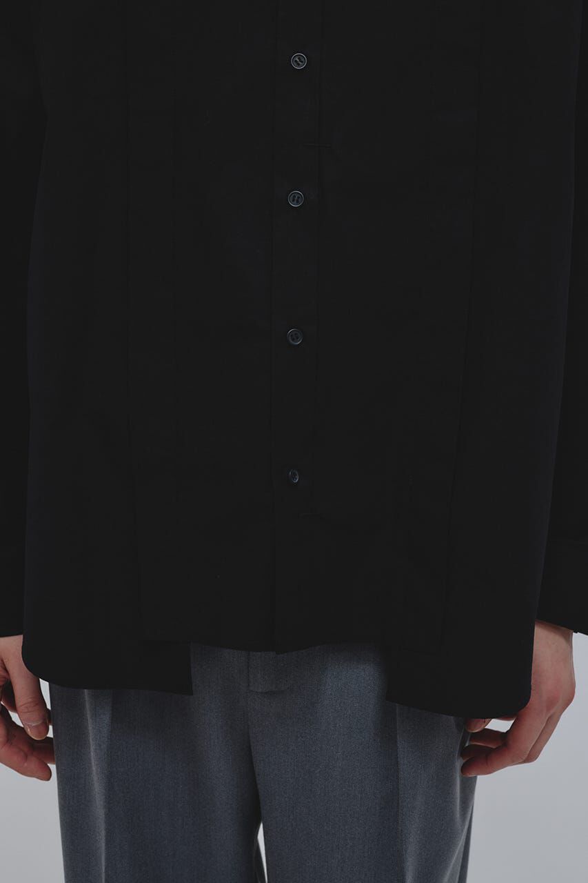 STYLEMIXER「タックデザインノーカラーシャツ」|シャツ・ブラウス|