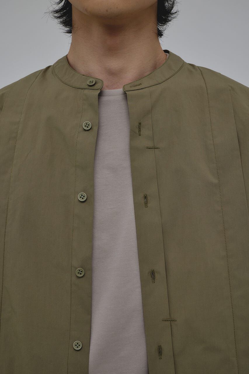 STYLEMIXER「タックデザインノーカラーシャツ」|シャツ・ブラウス|