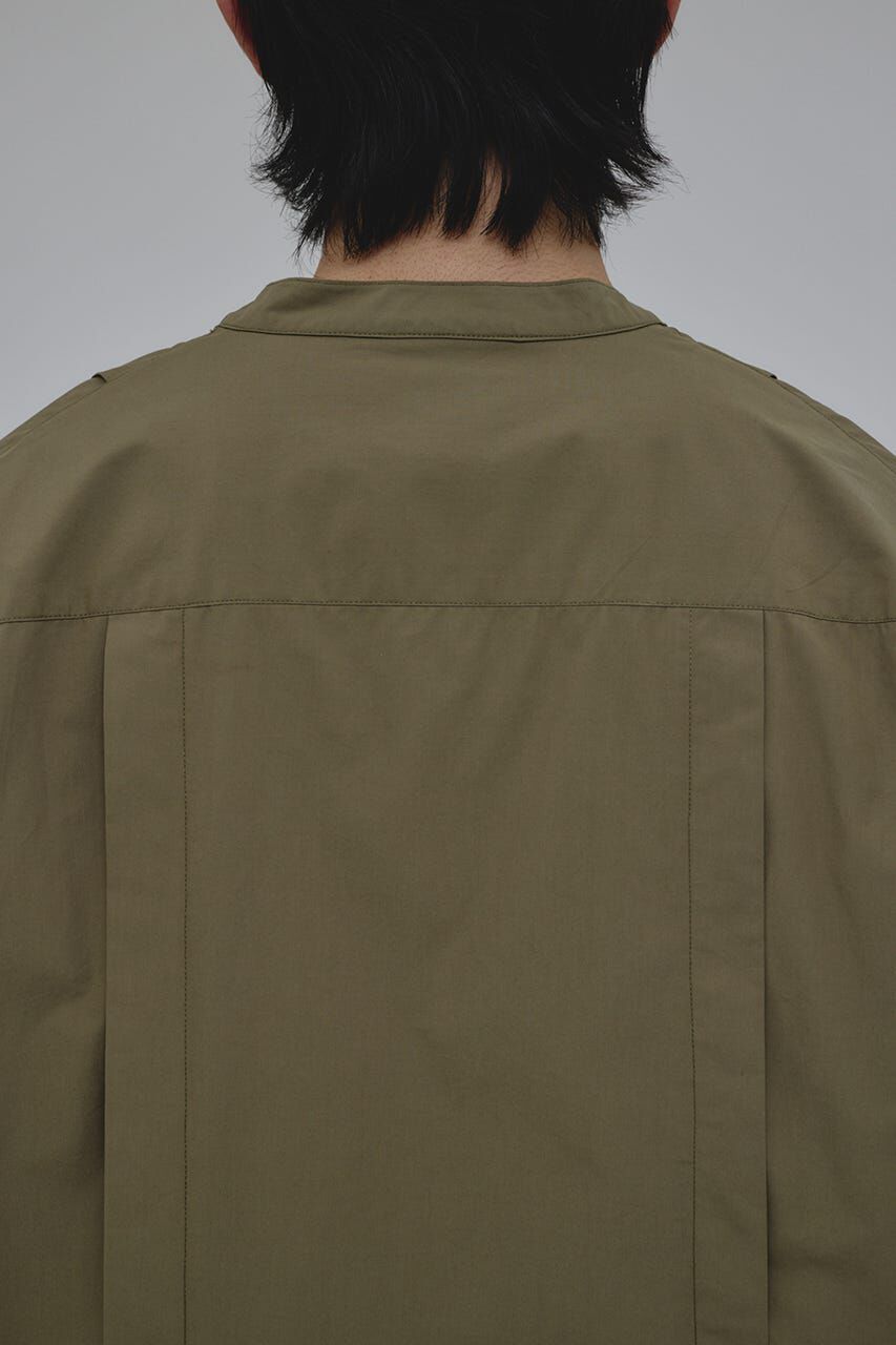 STYLEMIXER「タックデザインノーカラーシャツ」|シャツ・ブラウス|