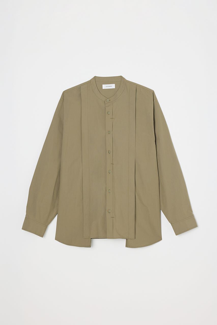 STYLEMIXER「タックデザインノーカラーシャツ」|シャツ・ブラウス|