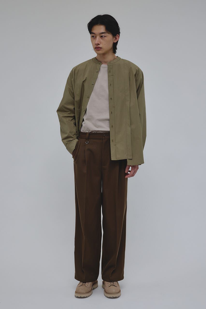 STYLEMIXER「タックデザインノーカラーシャツ」|シャツ・ブラウス|