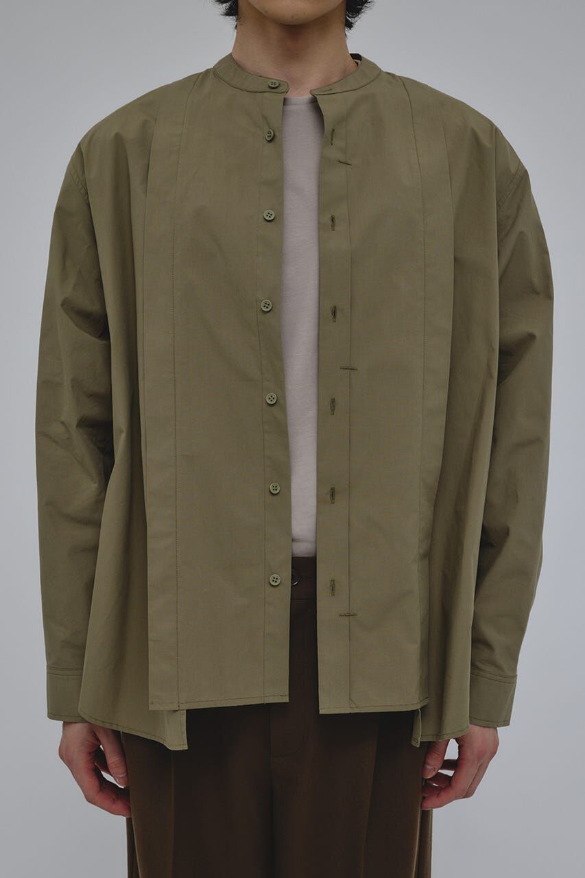 STYLEMIXER「タックデザインノーカラーシャツ」|シャツ・ブラウス|