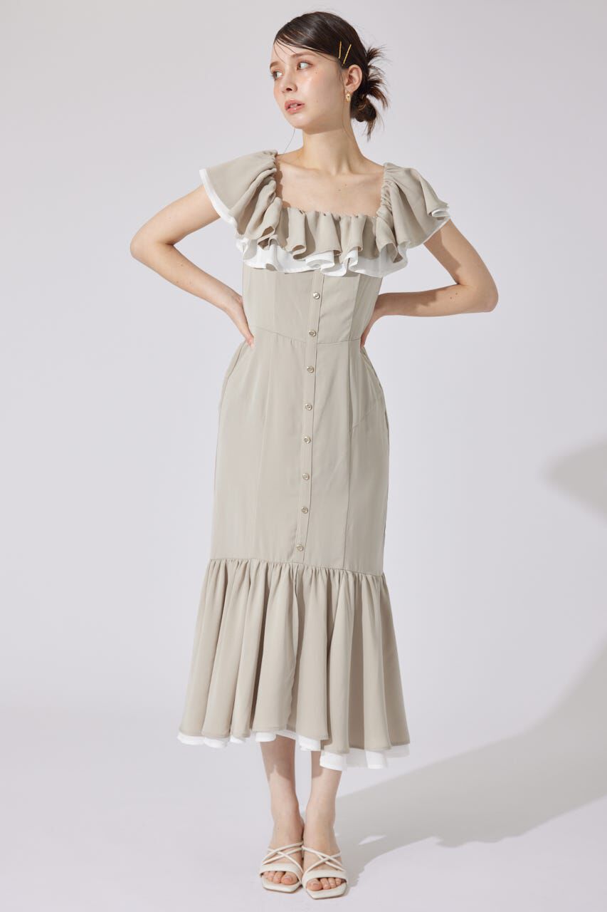 rienda「バイカラーオフショルマーメイドワンピース」|ワンピース|