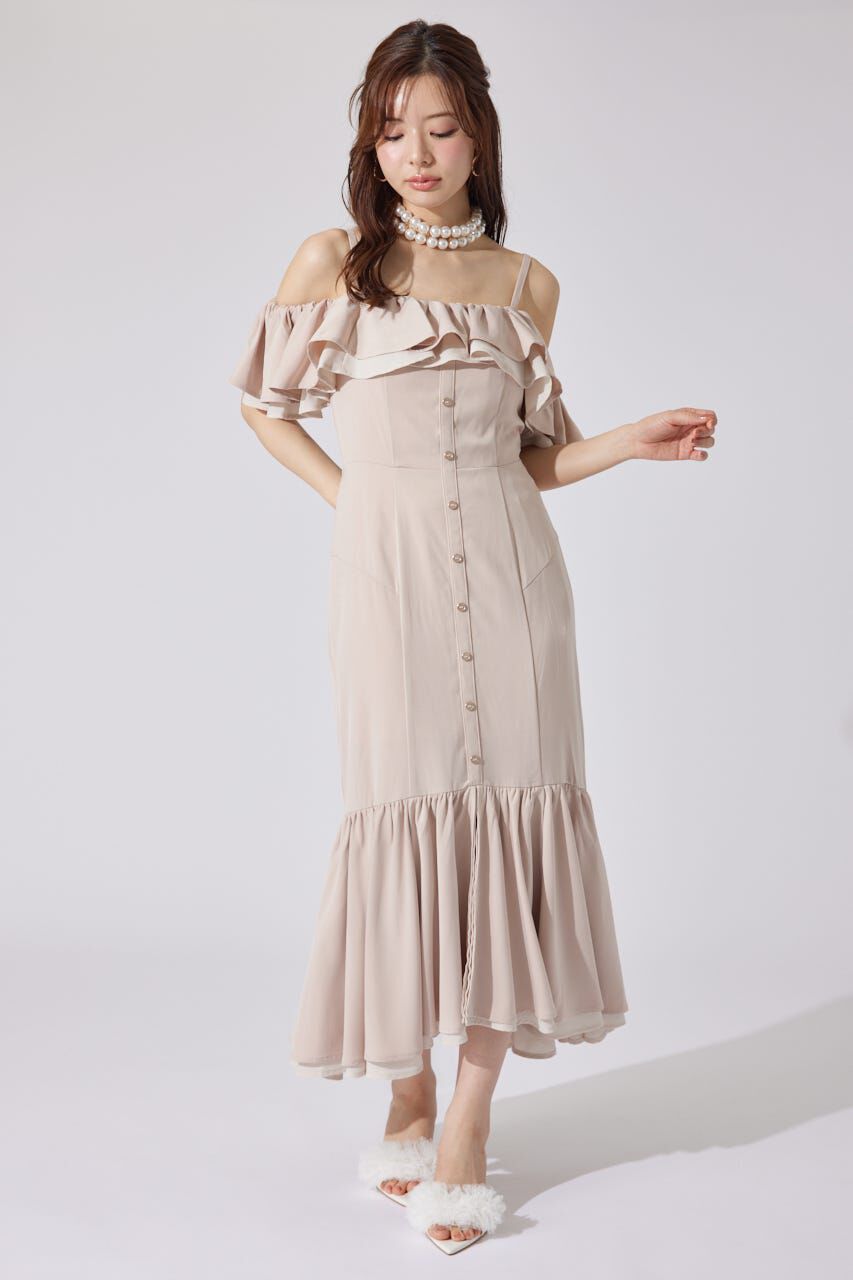 rienda「バイカラーオフショルマーメイドワンピース」|ワンピース|PNK