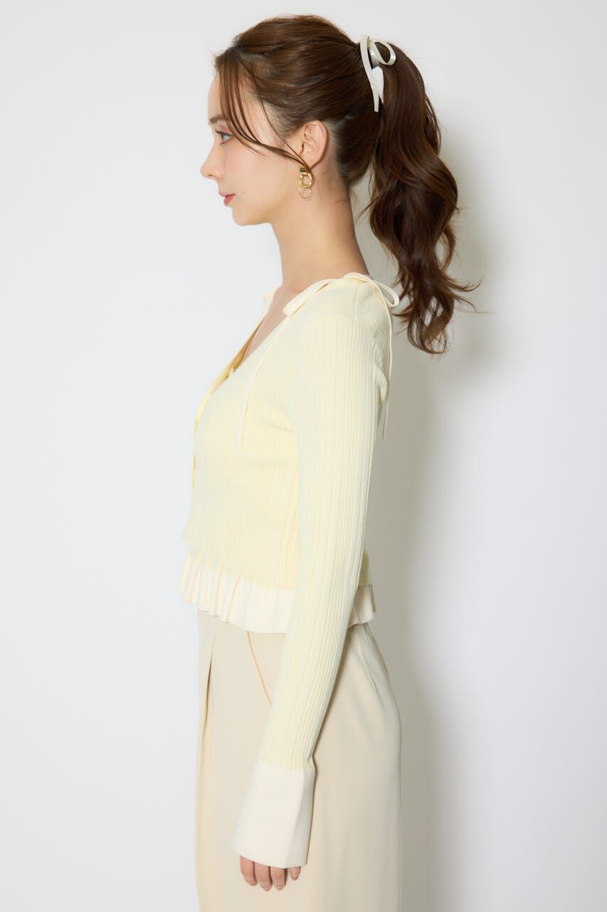 rienda「ペプラムキャミセットニットカーディガン」|カーディガン|