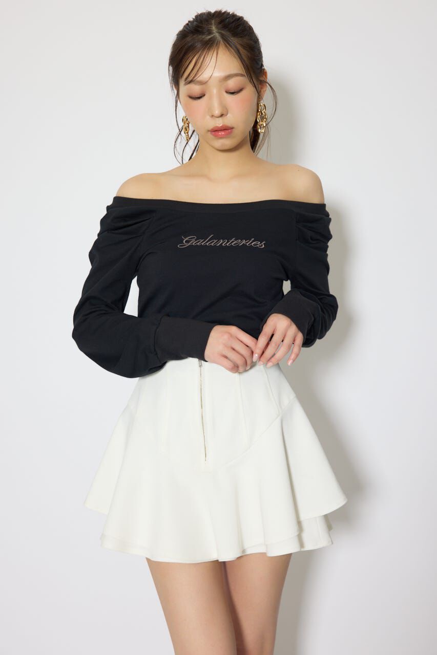 rienda「オフショルカットロングTシャツ」|Tシャツ・カットソー|