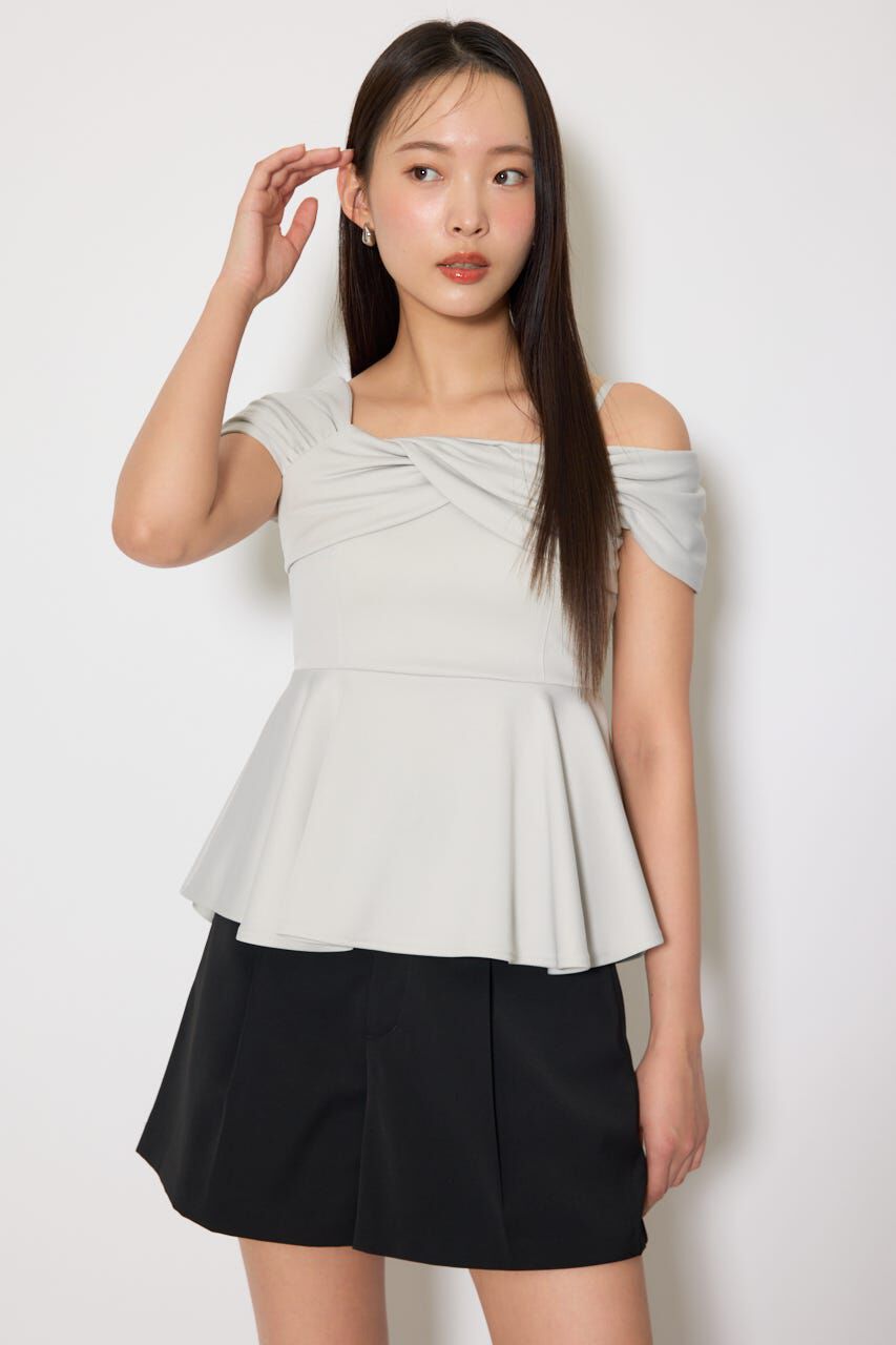 rienda「ワンショルペプラムカットトップス」|Tシャツ・カットソー|