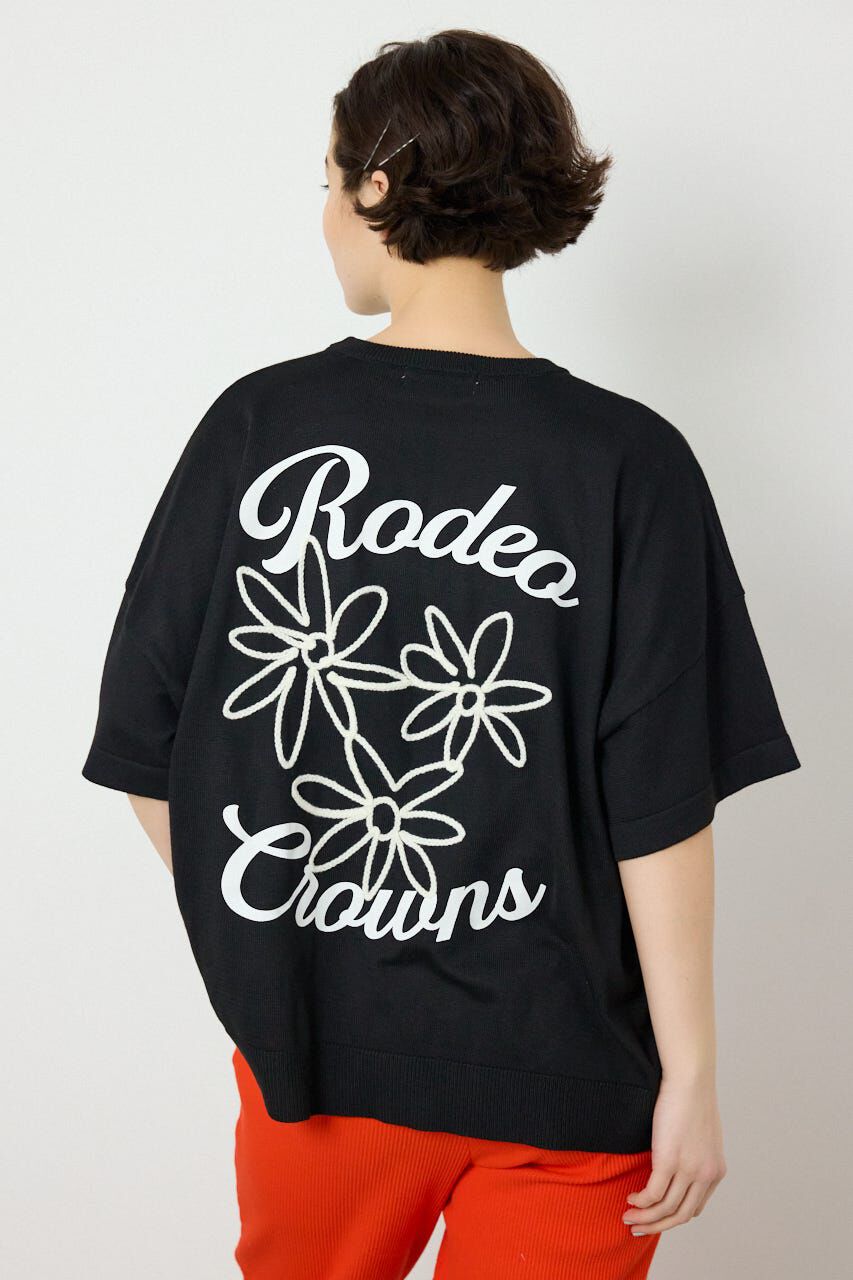 RODEO CROWNS「フラワーロゴニットトップス」|ニット・セーター|BLK