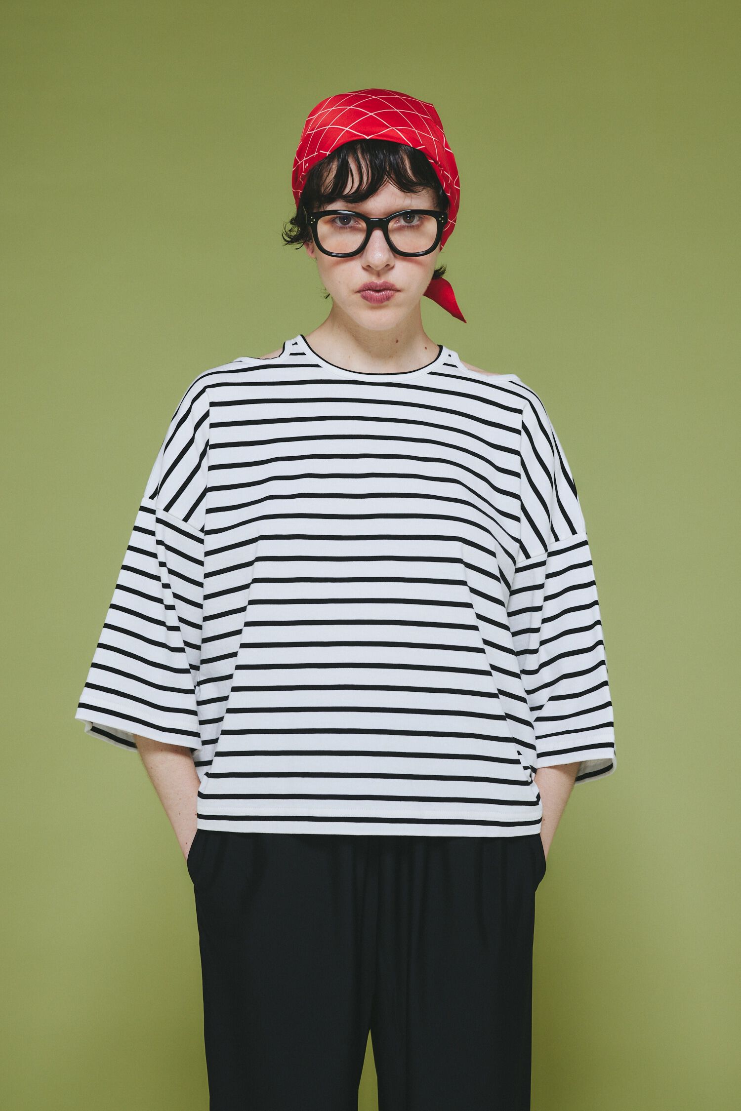 HeRIN.CYE「Shoulder slit box tops」|Tシャツ・カットソー|WHT