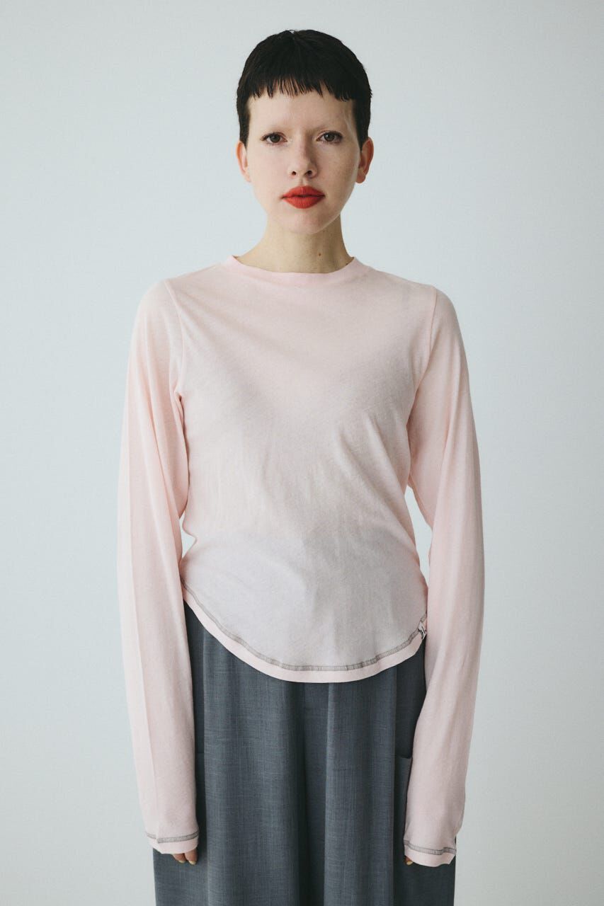 HeRIN.CYE「Sheer mellow tops」|Tシャツ・カットソー|L/PNK1
