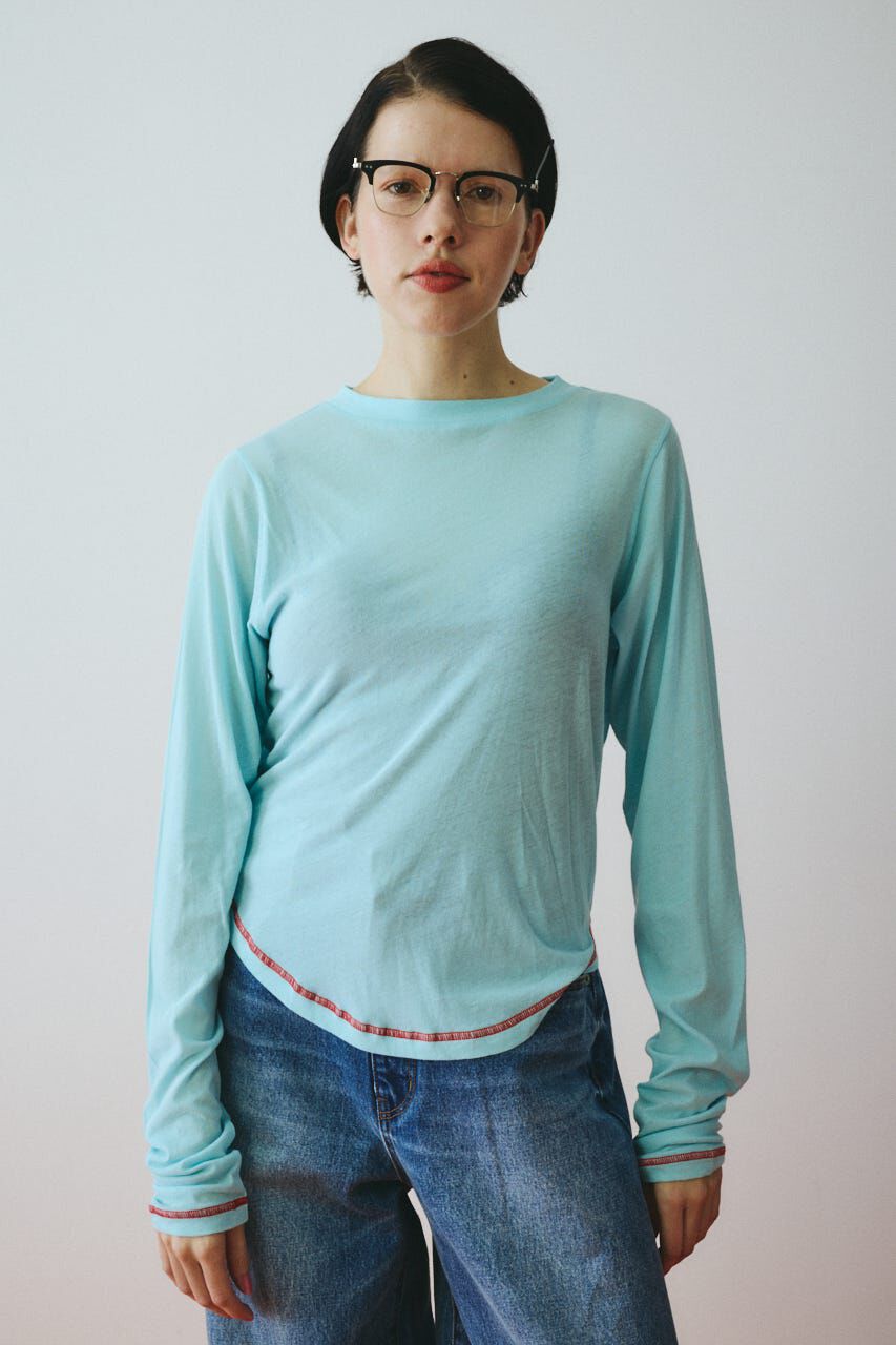 HeRIN.CYE「Sheer mellow tops」|Tシャツ・カットソー|L/BLU1