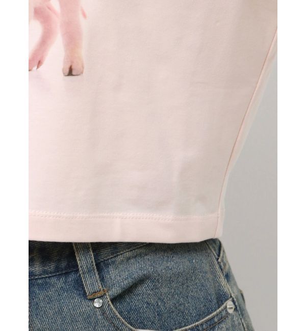 CALNAMUR「PIGLET RIBBON BIJOU TSHIRTS/ピグレットリボンビジューTシャツ」|Tシャツ・カットソー|