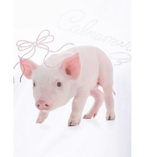 CALNAMUR「PIGLET RIBBON BIJOU TSHIRTS/ピグレットリボンビジューTシャツ」|Tシャツ・カットソー|