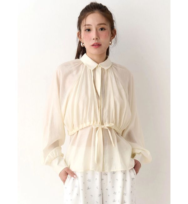 CALNAMUR「ギャザーラグランブラウス」|シャツ・ブラウス|