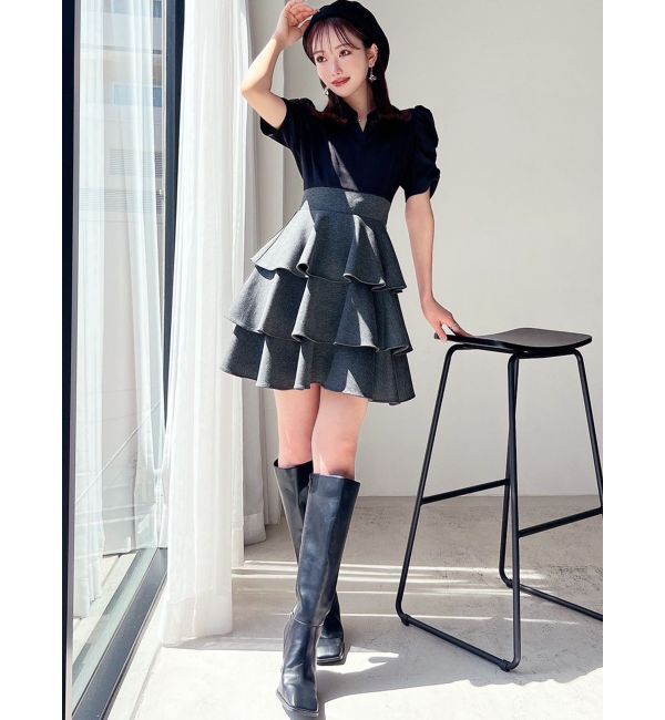 RESEXXY「ボリュームフレアミニワンピース」|ワンピース|