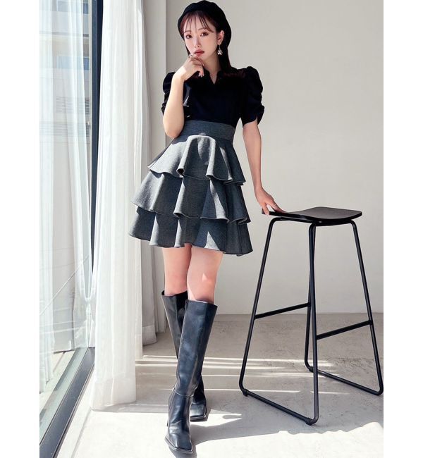 RESEXXY「ボリュームフレアミニワンピース」|ワンピース|