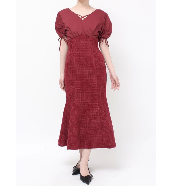 RESEXXY「カシュクールツイードマーメイドワンピース」|ワンピース|