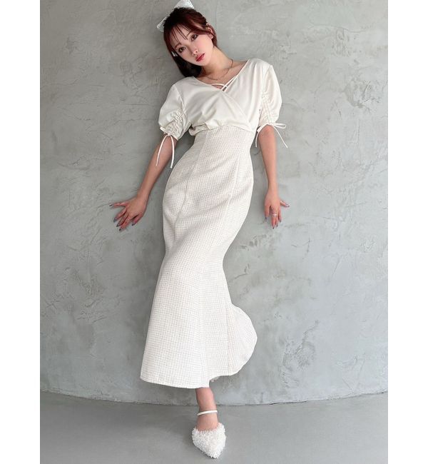 RESEXXY「カシュクールツイードマーメイドワンピース」|ワンピース|