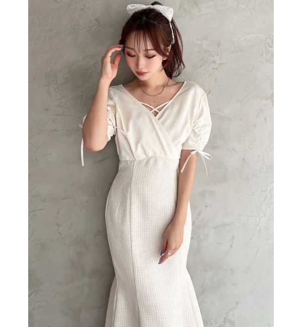 RESEXXY「カシュクールツイードマーメイドワンピース」|ワンピース|