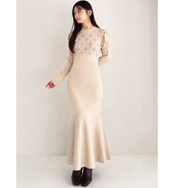 RESEXXY「チェックジャガードマーメイドニットワンピース」|ワンピース|
