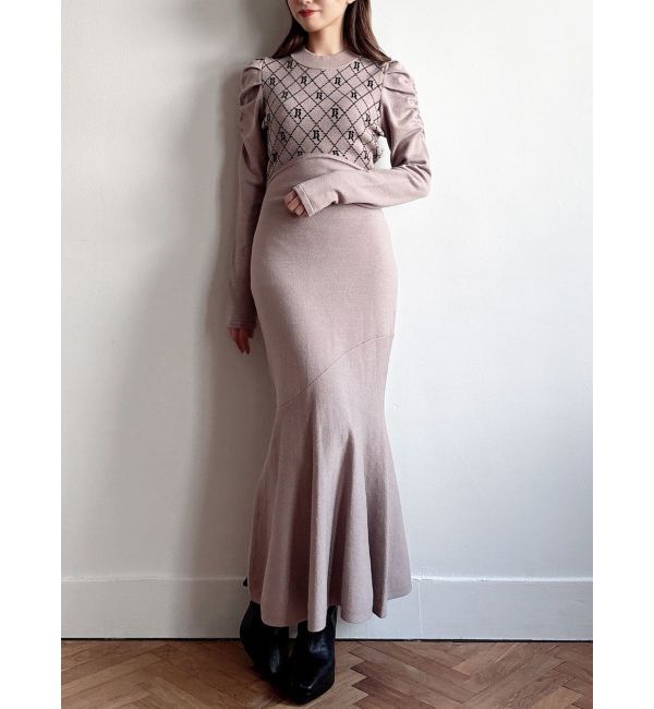 RESEXXY「チェックジャガードマーメイドニットワンピース」|ワンピース|